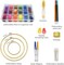Full Range Embroidery and Cross Stitch Starter Kit with Premium Storage Bag – 99 DMC Coded Cotton Threads, 9 Metallic Floss, Hoops, Needles, Scissors & Complete Craft Set for Beginners and Adults (Turquoise)